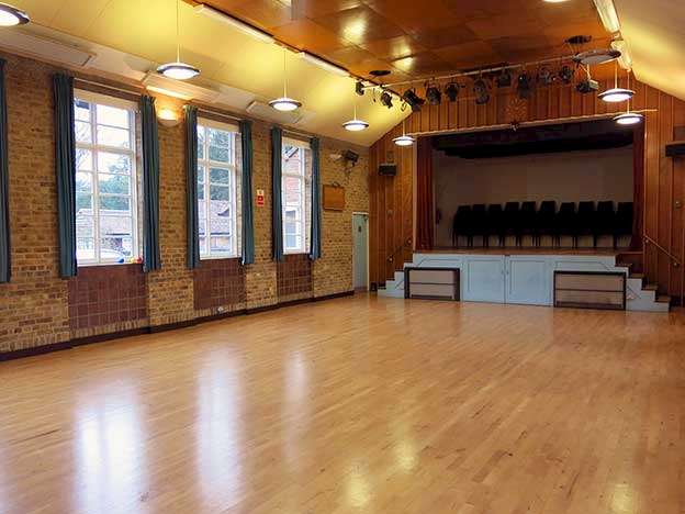 View of the hall from the rear.