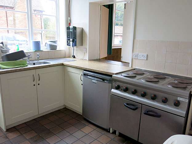 View of the kitchen.